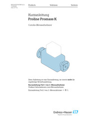 Endress+Hauser Proline Promass K Kurzanleitung