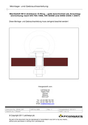 Latchways ManSafe M12 Montage- Und Gebrauchsanleitung