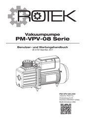 Rotek PM-VPV-08 Serie Benutzer- Und Wartungshandbuch
