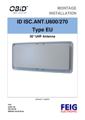 OBID ID ISC.ANT.U600/270 Montageanleitung
