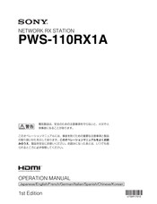Sony PWS-110RX1A Bedienungsanleitung