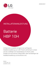 LG HBP 16H Installationsanleitung