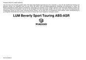 PIAGGIO LUM Beverly Sport Touring ABS-ASR Bedienungsanleitung