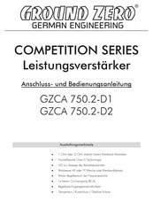 Ground Zero COMPETITION SERIE Anschluss- Und Bedienungsanleitung