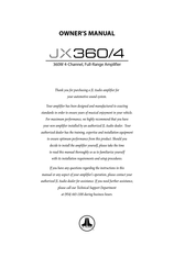 JL Audio JX 360/4 Handbuch