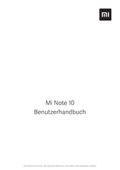 Xiaomi Mi Note 10 Benutzerhandbuch