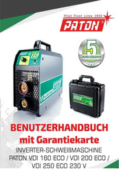 PATON VDI 160 ECO Benutzerhandbuch Und Garantie