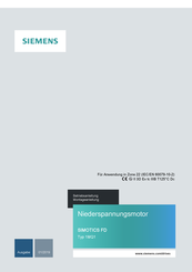 Siemens SIMOTICS FD Typ 1MQ1 Betriebsanleitung Und Montageanleitung