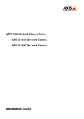 Axis Q16 Serie Installationsanleitung
