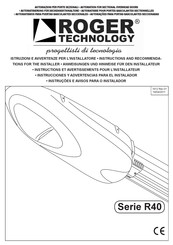 Roger Technology R40 Serie Anweisungen Und Hinweise Für Den Installateur