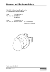 Franke AQUAMIX AQMX0002 Montage- Und Betriebsanleitung
