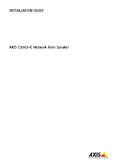 Axis C3003-E Installationsanleitung