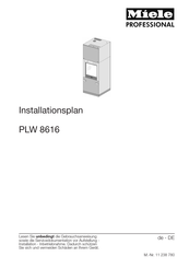 Miele professional PLW 8616 Installationsplan