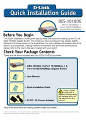 D-Link DES-1018DG Kurzanleitung