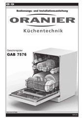 Oranier GAB 7576 Bedienungs- Und Installationsanleitung
