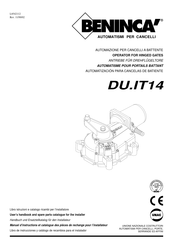 Beninca DU.IT14 Handbuch Und Ersatzteilkatalog Für Den Installateur