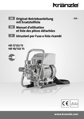 Kranzle HD 10 122 TS Originalbetriebsanleitung/Ersatzteilliste
