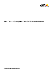 Axis Q60-E Series Installationsanleitung