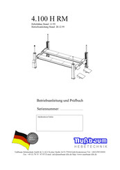 Nussbaum 4.100 H RM Betriebsanleitung Und Prüfbuch