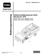 Toro Workman GTX-Serie Bedienungsanleitung