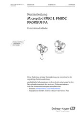 Endress+Hauser Micropilot FMR51 PROFIBUS PA Kurzanleitung