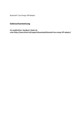 LinTech BLE RS232 Gebrauchsanweisung