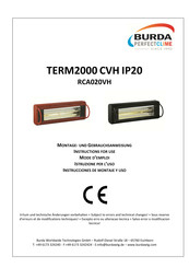 Burda TERM2000 CVH IP20 Montage- Und Gebrauchsanweisung