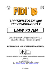 FIDI LMW 70 AM Bedienungs- Und Wartungshandbuch