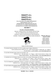 RAVAGLIOLI RAV273 L Übersetzung Der Originalanleitung