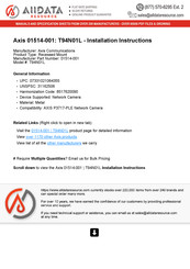 Axis Communications 01514-001 Installationsanleitung