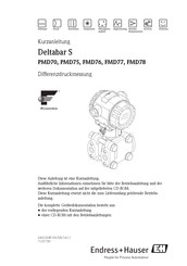 Endress+Hauser Deltabar S PMD70 Kurzanleitung