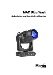 Harman Martin MAC Ultra Wash Sicherheits- Und Installationshinweise