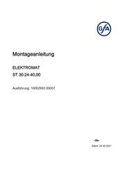 Gfa Elektromaten ST 30.24-40,00 Montageanleitung