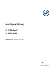 Gfa Elektromaten SI 360.5-80,00 Montageanleitung
