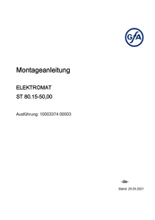 GFA ELEKTROMATEN SG 115R-Serie Montageanleitung