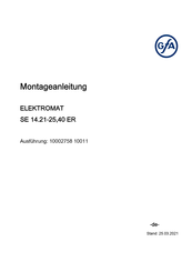 GFA ELEKTROMATEN SE 14.21-25,40 ER Montageanleitung