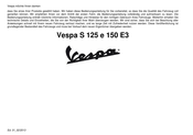 PIAGGIO Vespa S 125 E3 Bedienungsanleitung