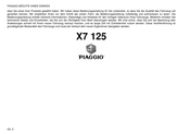 PIAGGIO X7 125 Bedienungsanleitung