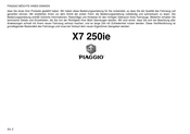 PIAGGIO X7 250ie Bedienungsanleitung