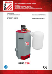 HOLZMANN-MASCHINEN MABS 750 Betriebsanleitung