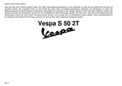 VESPA S 50 2T Bedienungsanleitung