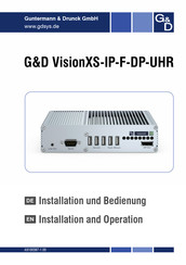 G&D VisionXS-IP-F-DP-UHR Installation Und Bedienung