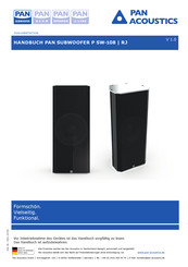 Pan Acoustics P SW-108 Handbuch