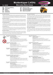 Jamara Muldenkipper 2,4GHz Mercedes-Benz Arocs Gebrauchsanleitung
