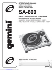Gemini SA-600 Bedienungshandbuch