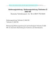 Telefunken D 2668 WK Bedienungsanleitung