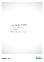 MANN+HUMMEL OurAir TK 850 Originalbetriebsanleitung