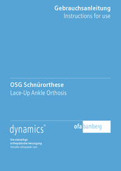Ofa Bamberg dynamics OSG Schnürorthese Gebrauchsanleitung