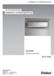 Vaillant VAR 150/4 L Installations- Und Wartungsanleitung