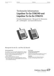 Endress+Hauser Liquiline To Go Ex CYM291 Technische Informationen